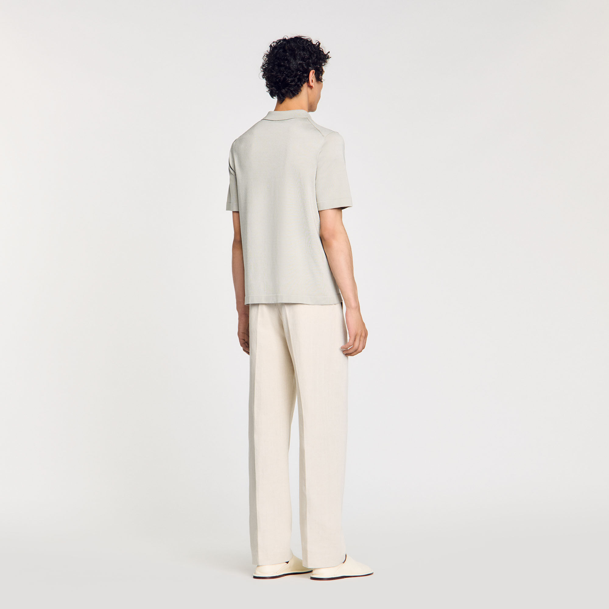 Polo in maglia con colletto con zip