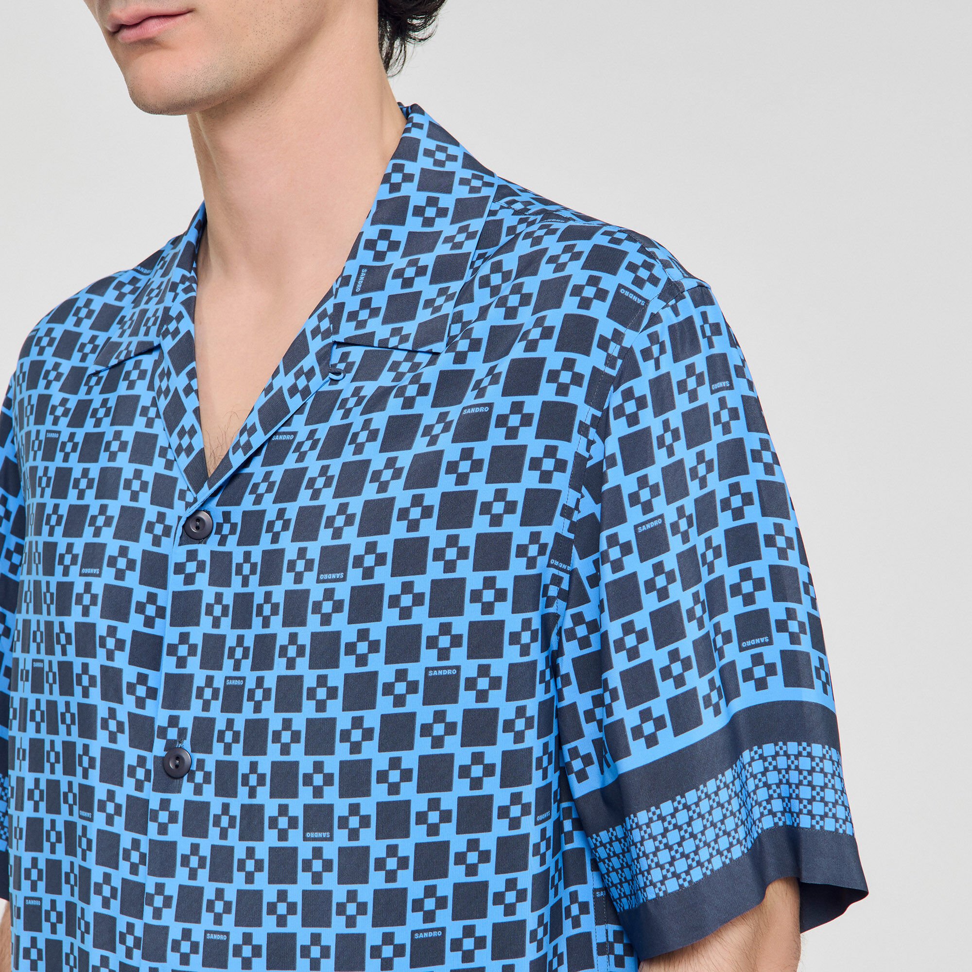 Camicia fluida con stampa Square Cross
