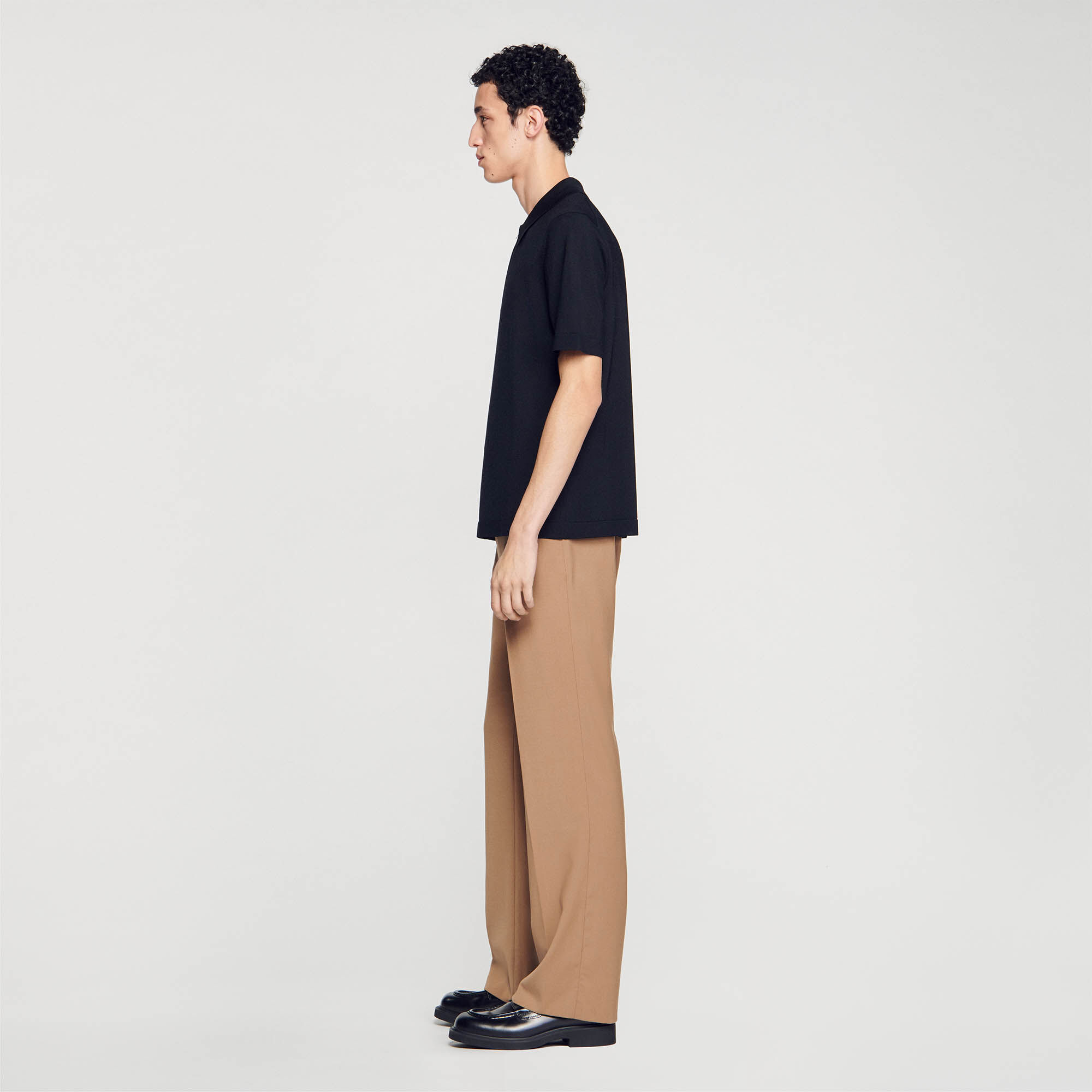 Polo in maglia con colletto con zip