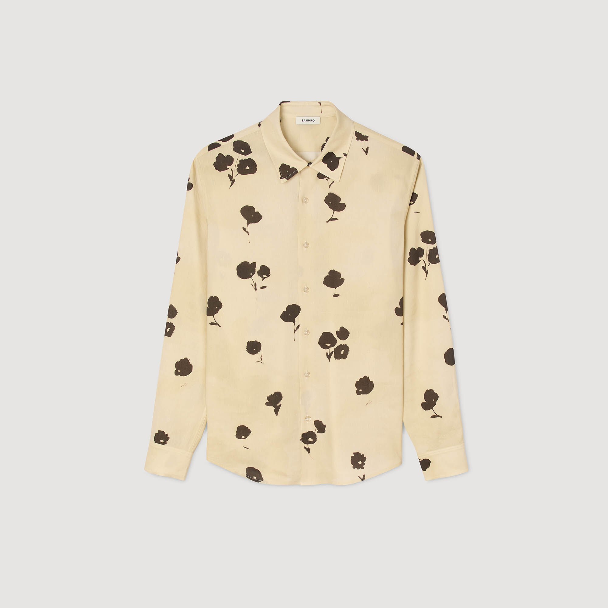 Camicia in lino con stampa a fiori