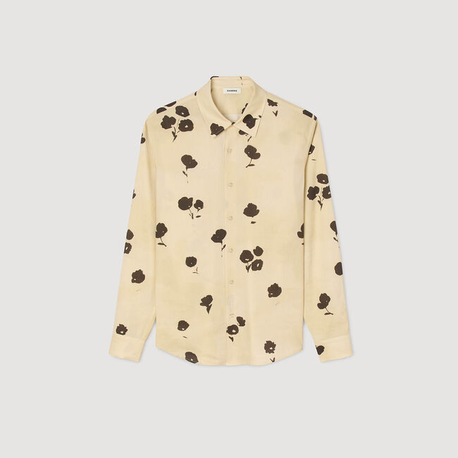 Camicia in lino con stampa a fiori