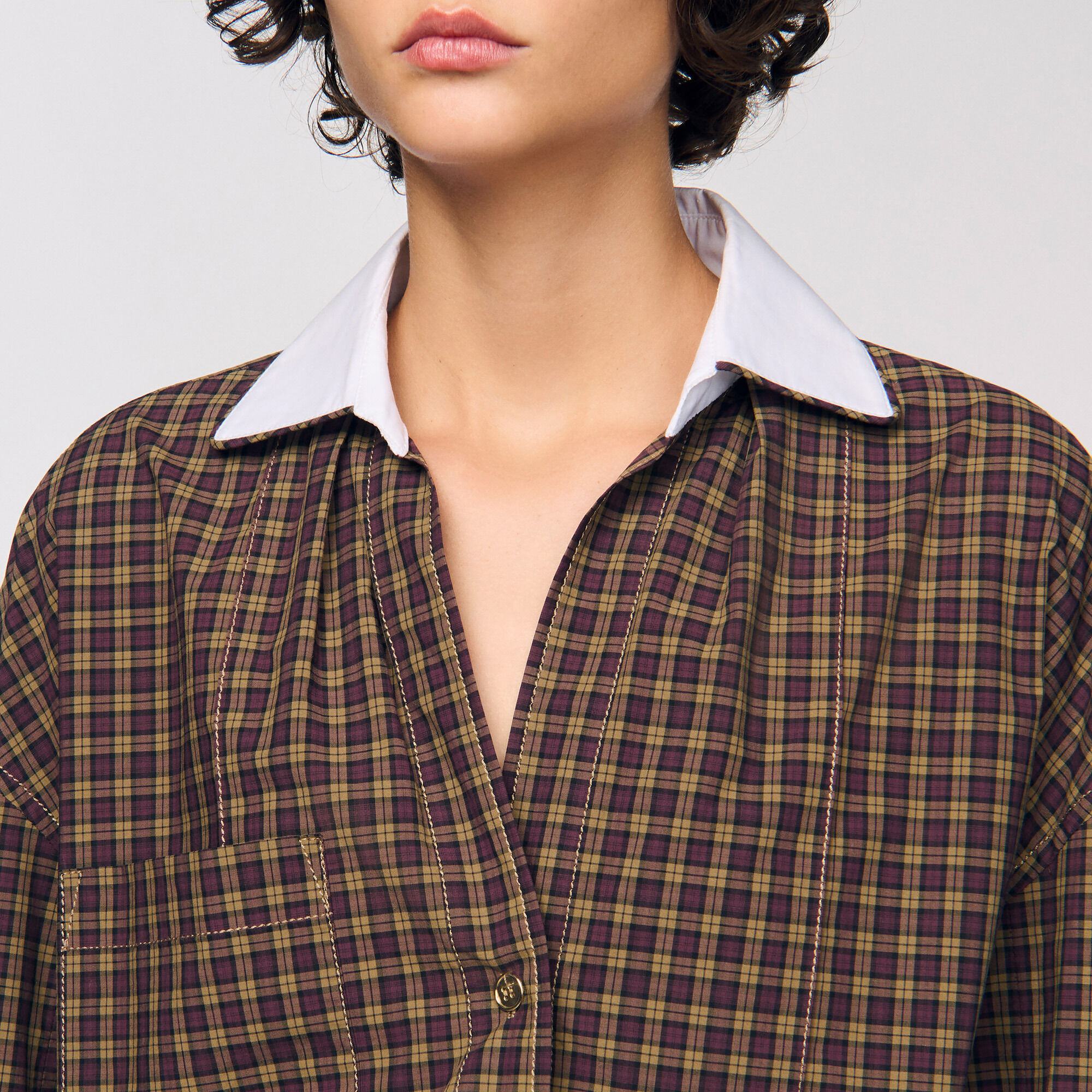 Camicia bicolore a quadri - Donna | Sandro