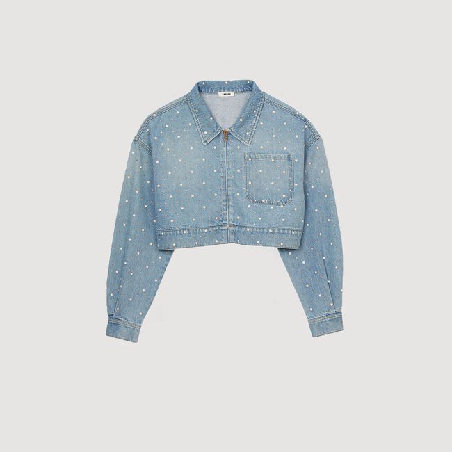 Giubbotto di jeans strass e perline