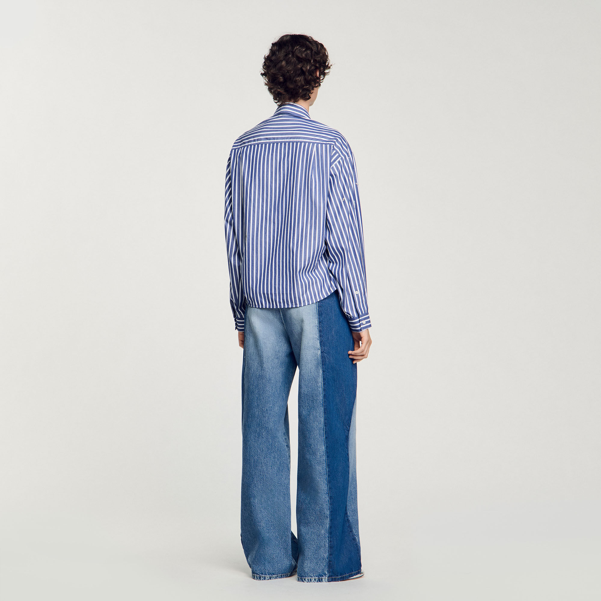 Camicia a righe con perline