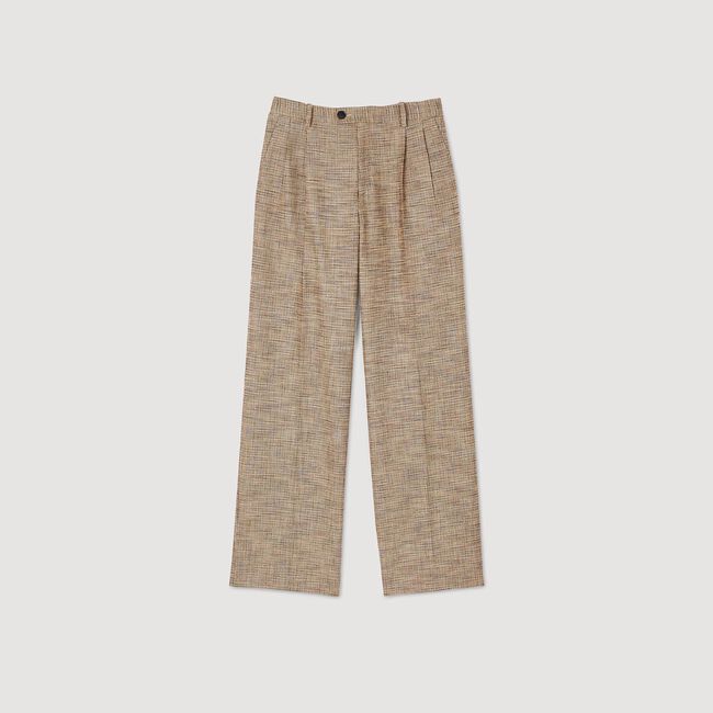 Pantaloni con motivo pied de poule