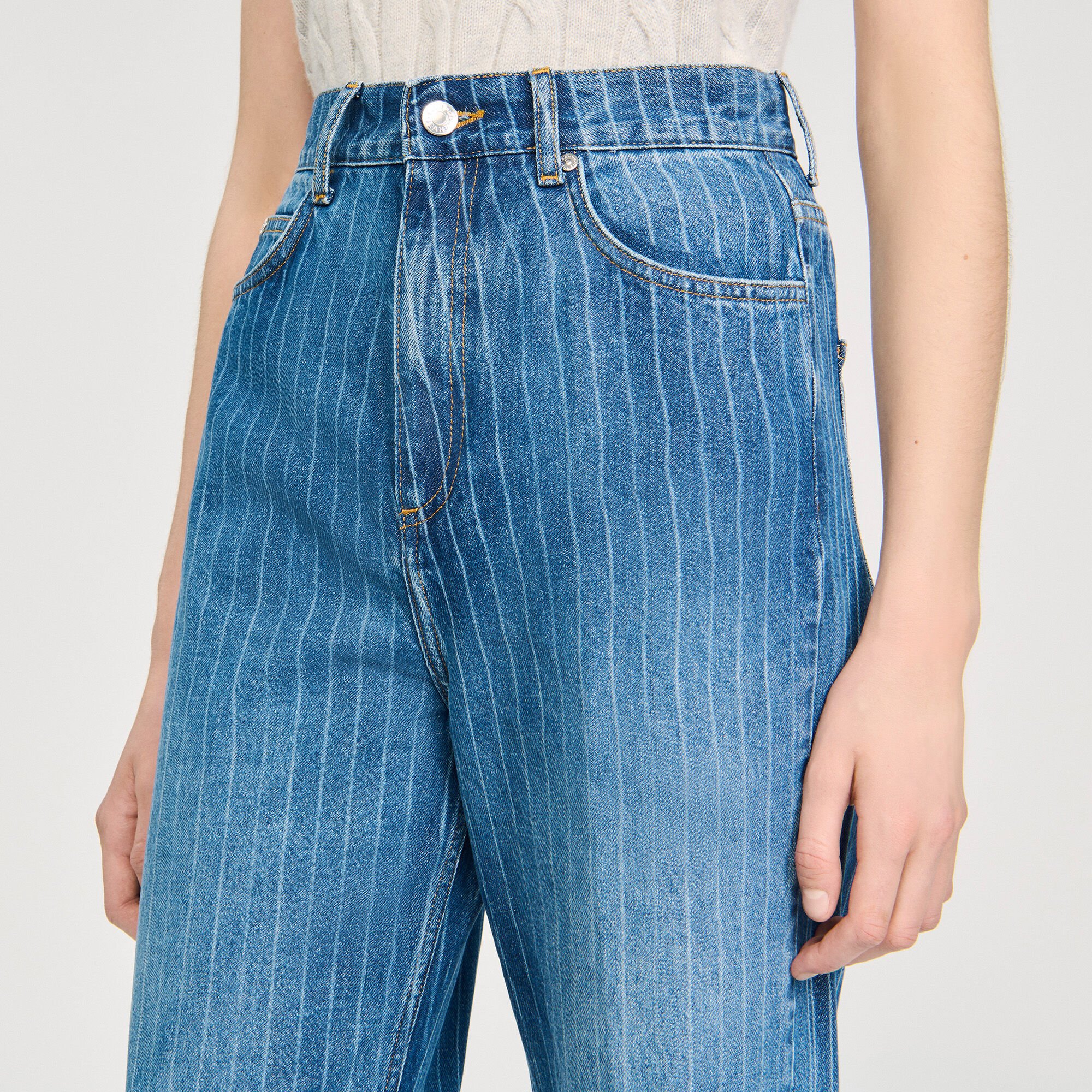 Jeans larghi a righe
