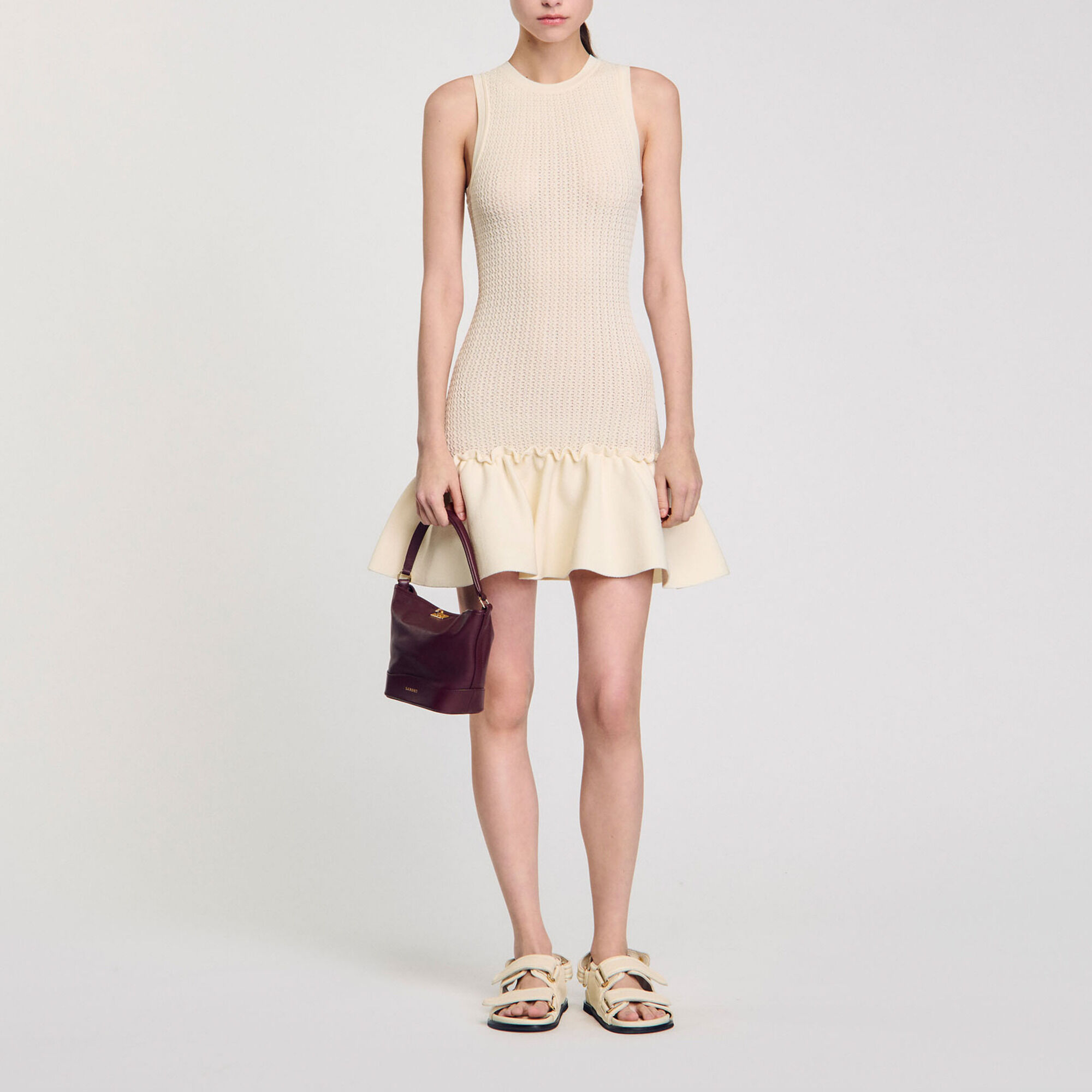 Abito corto in maglia con volant - Donna | Sandro