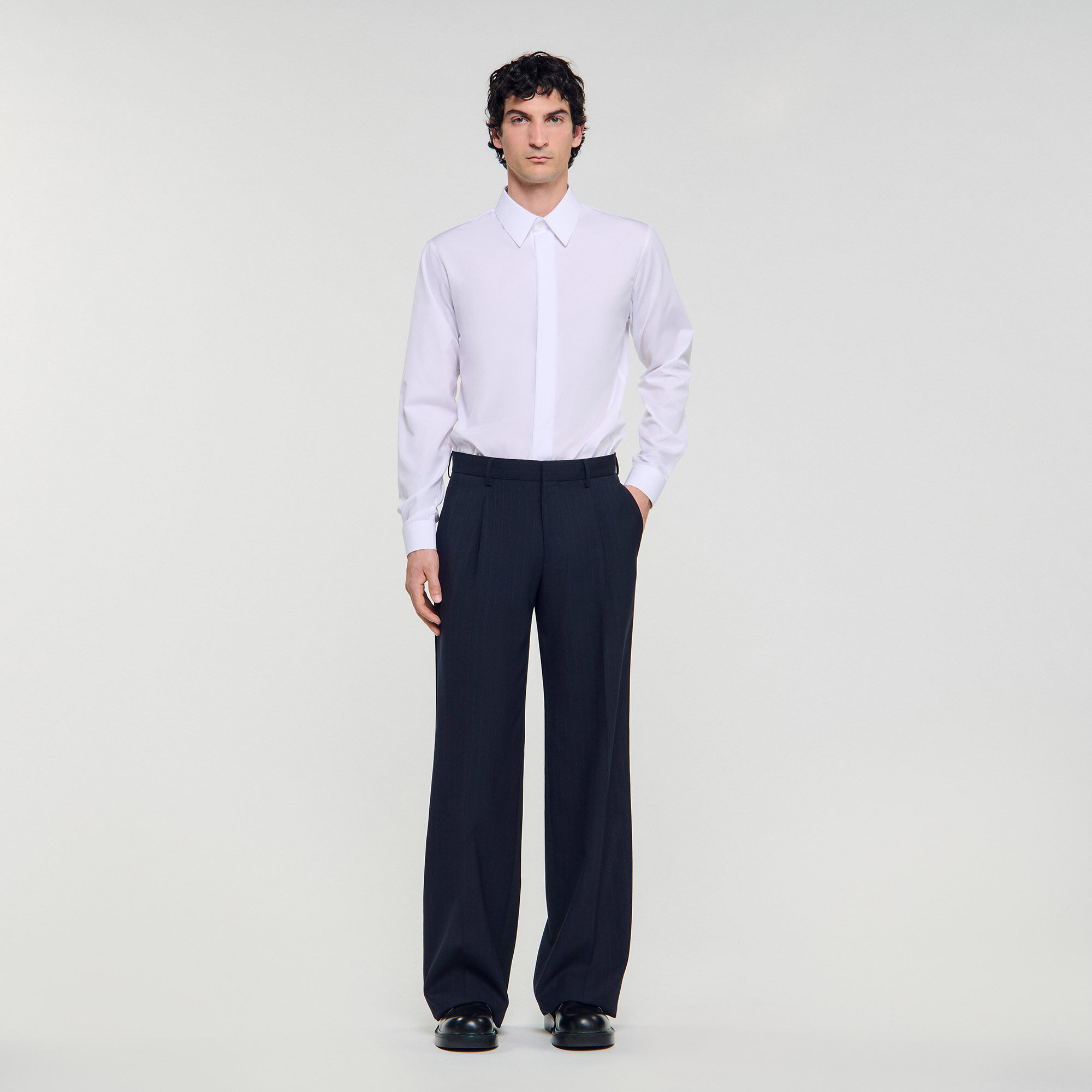 Pantaloni larghi da abito in lana