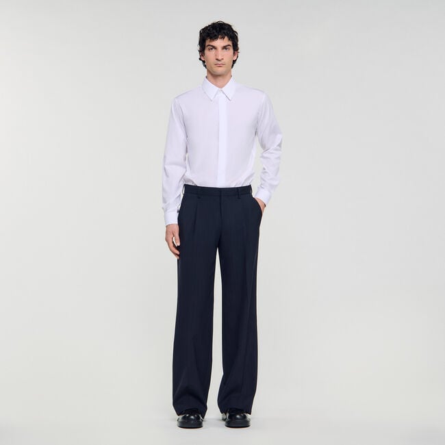 Pantaloni larghi da abito in lana