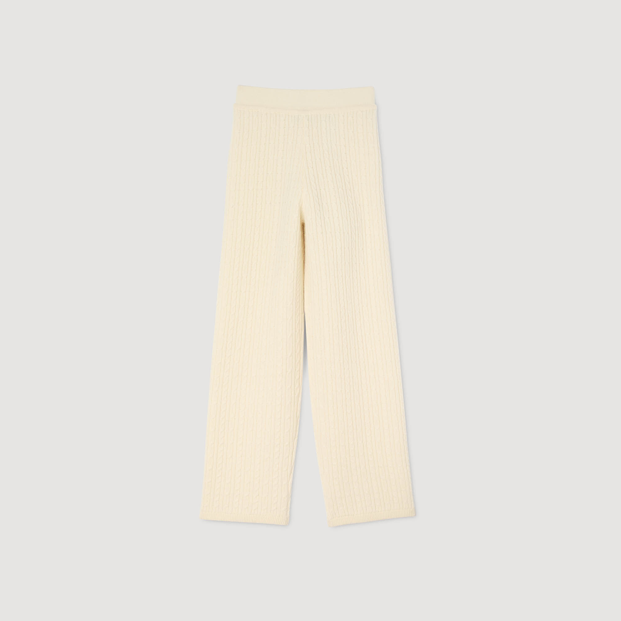 Pantaloni in maglia a trecce