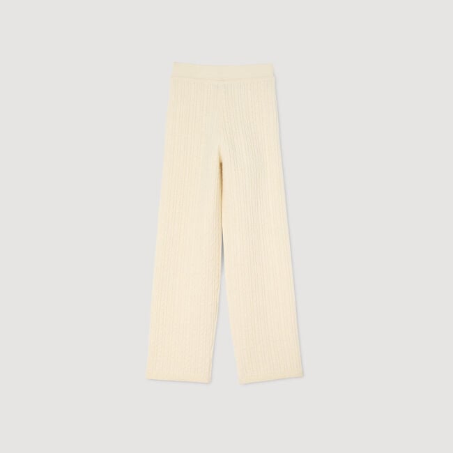 Pantaloni in maglia a trecce