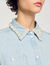 Camicia di jeans con scollo perlato