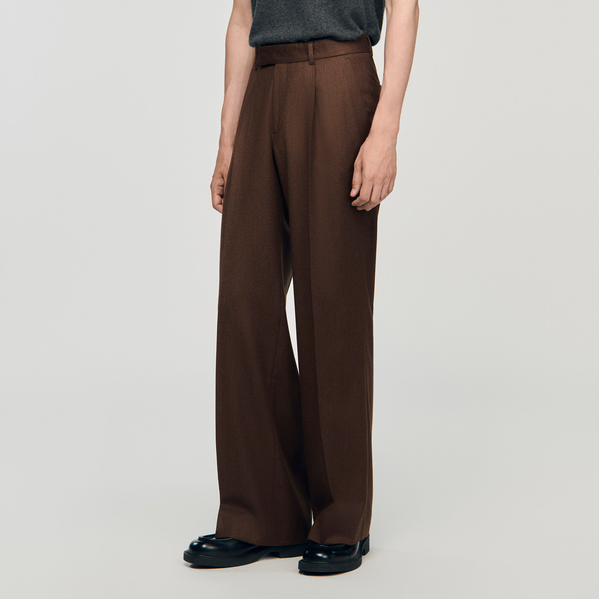 Pantaloni larghi in lana