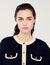 Cardigan bicolore con bottoni