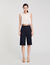 Crop top plissettato collo strass