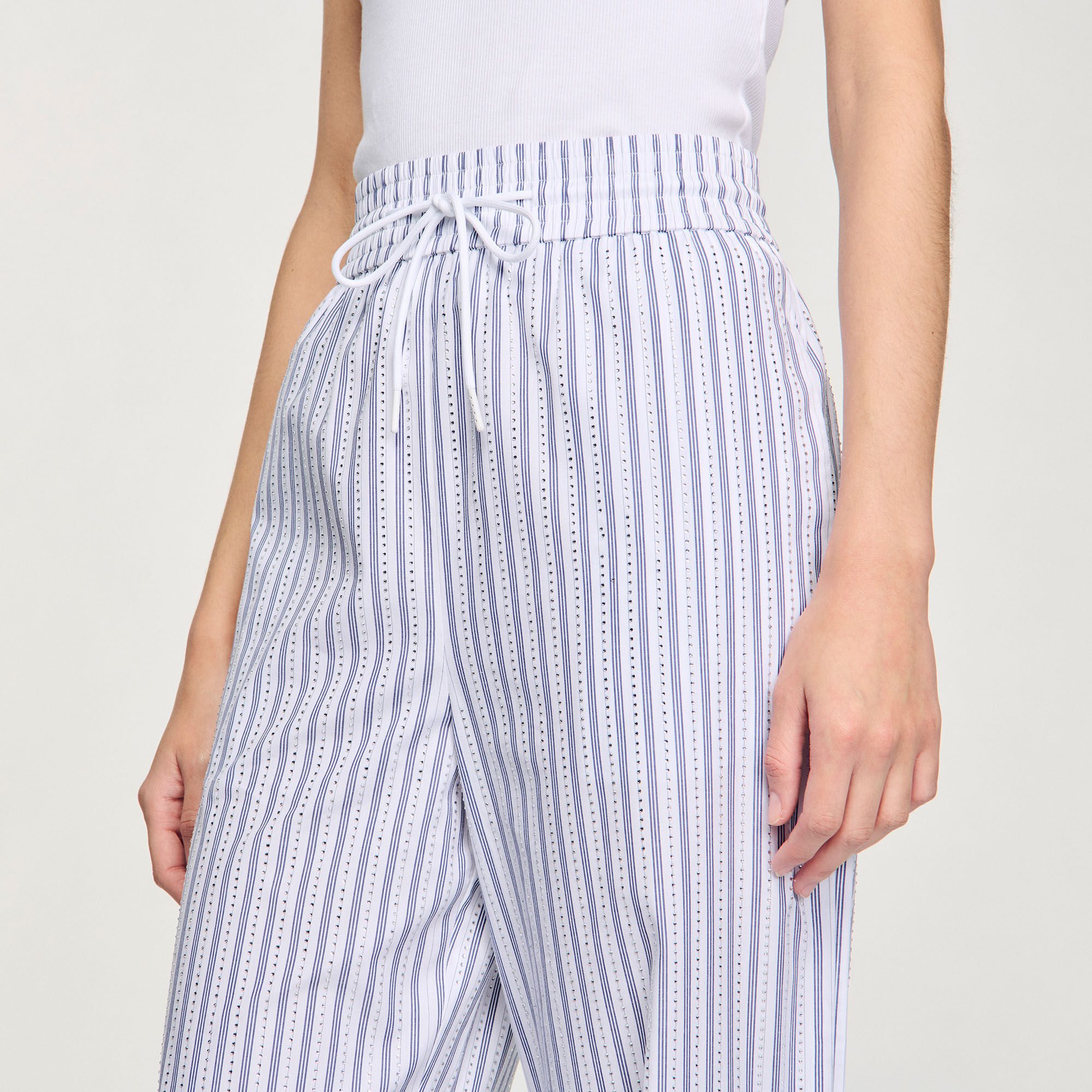Pantaloni a righe glitterate