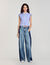 T-shirt a righe con punto smock