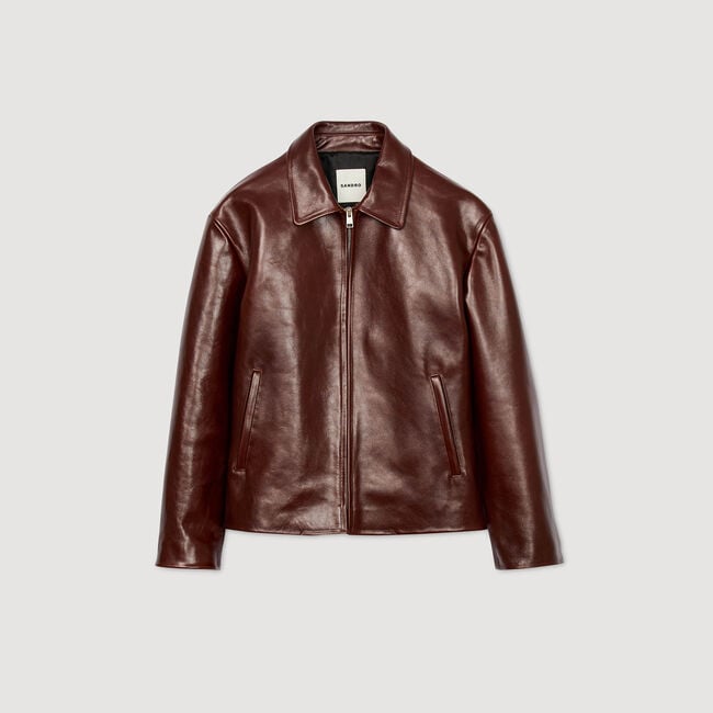 Giubbotto con zip in pelle