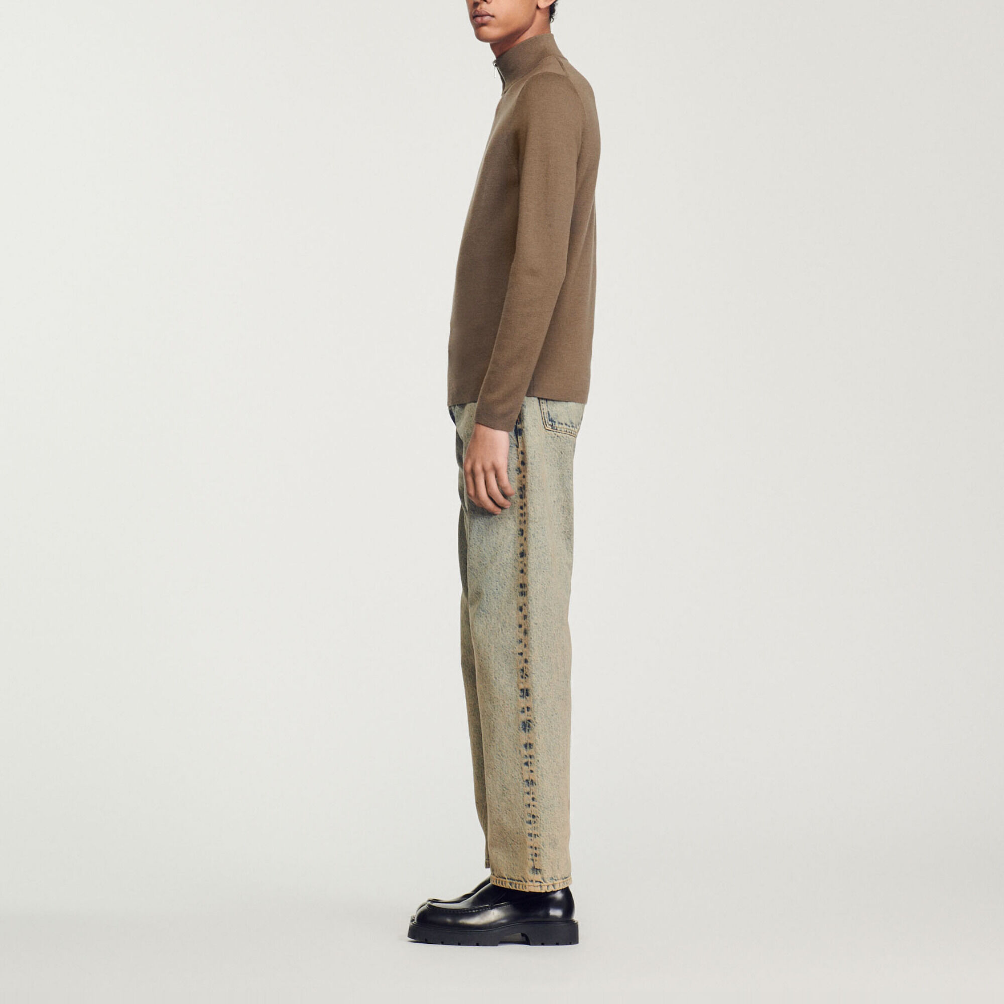 Maglia in lana con collo con zip