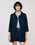 Cappotto con fasce in pelle