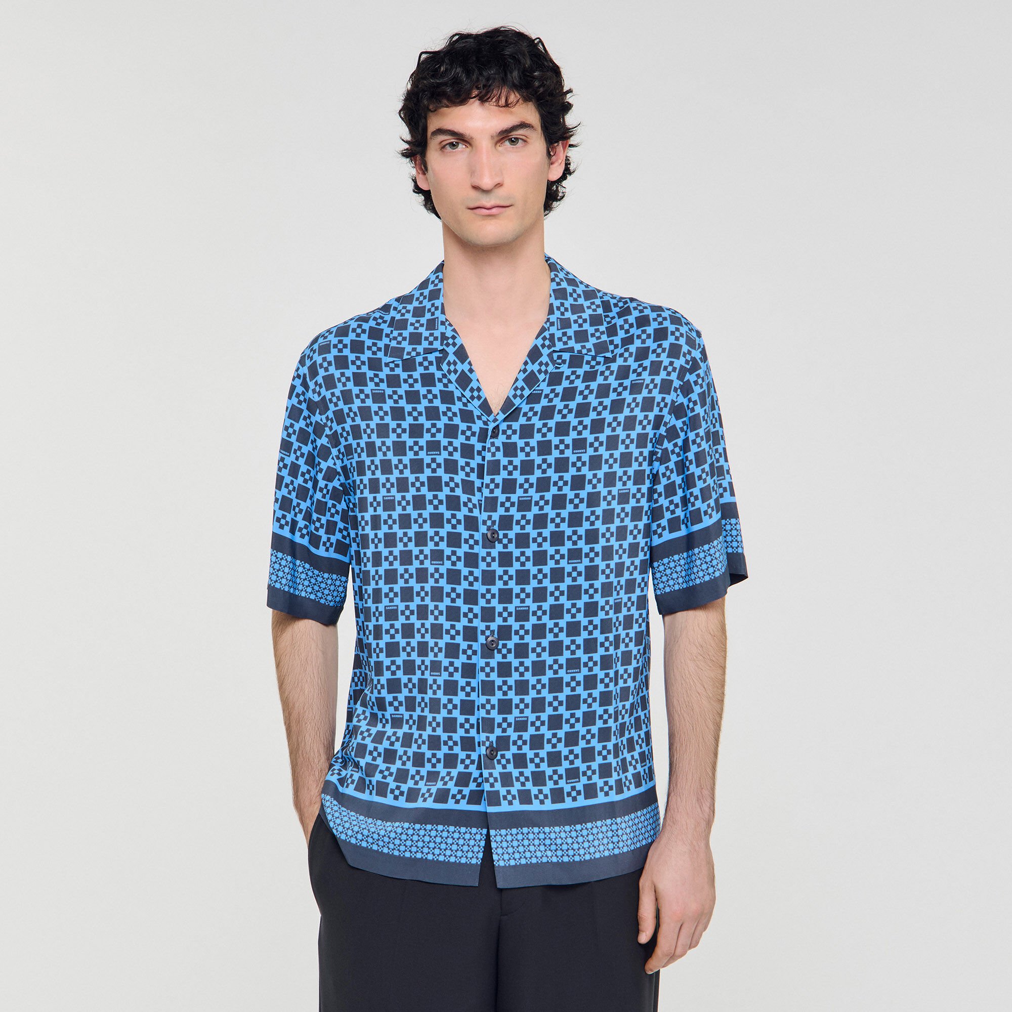 Camicia fluida con stampa Square Cross