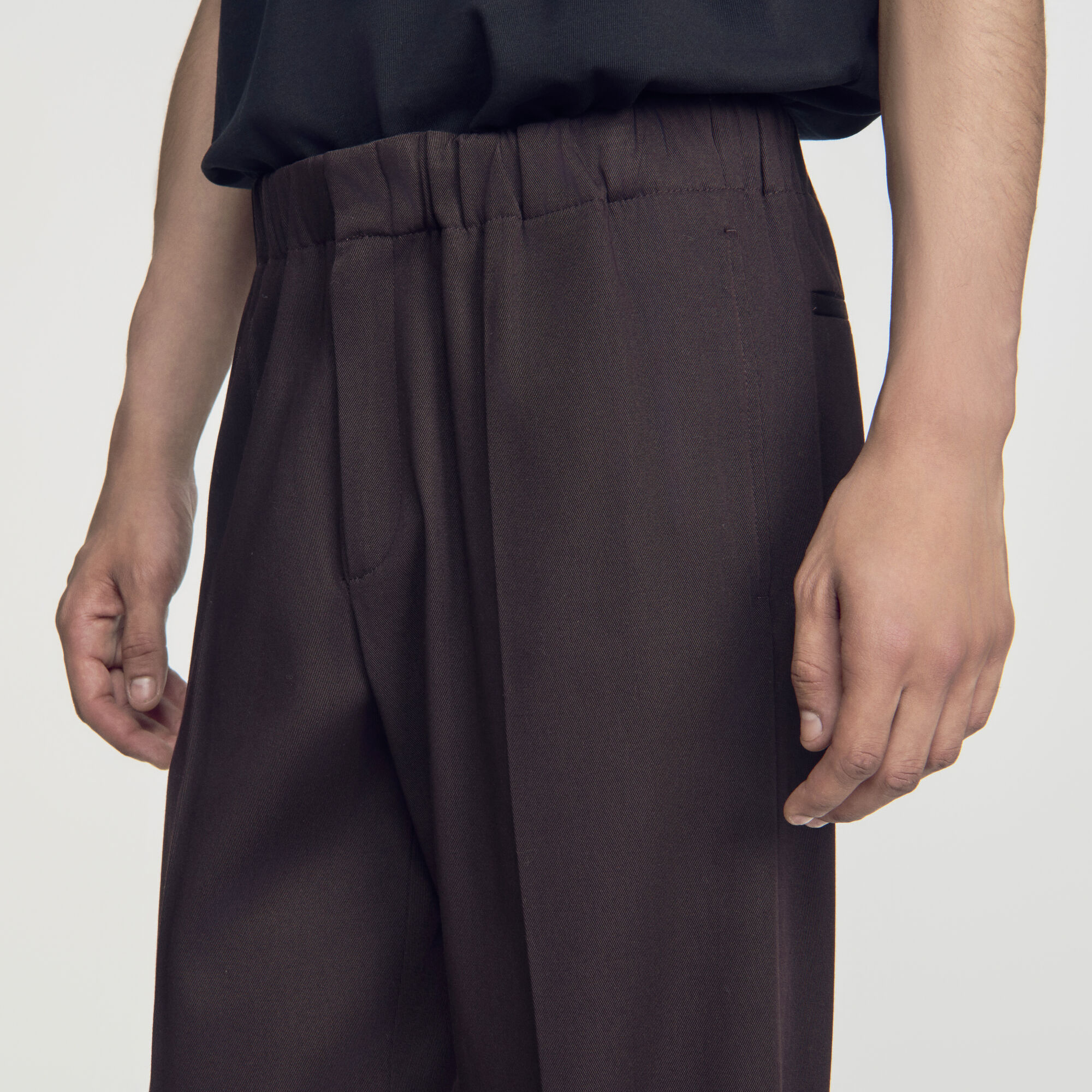 Pantaloni larghi in cotone elasticizzato