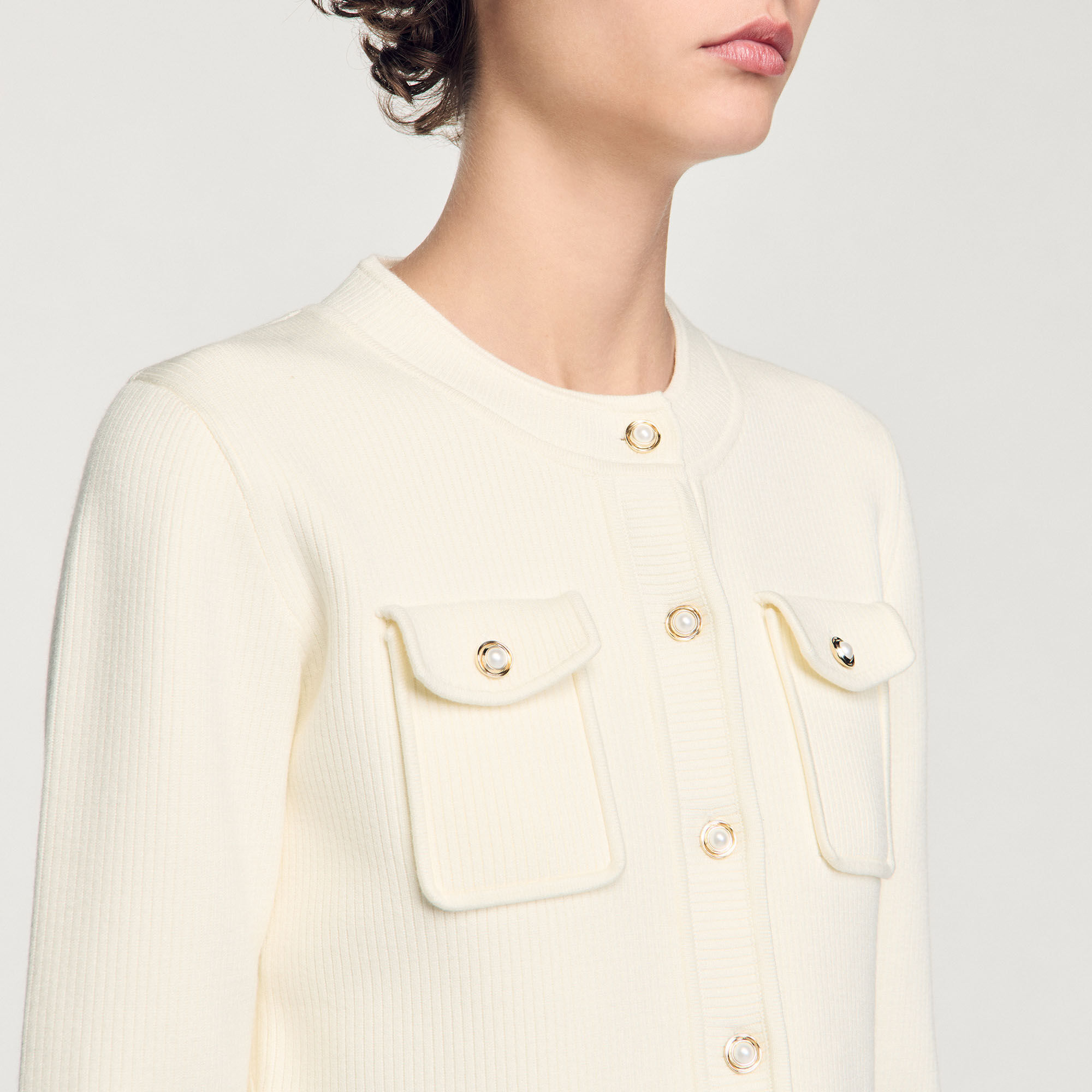 Cardigan in maglia a coste