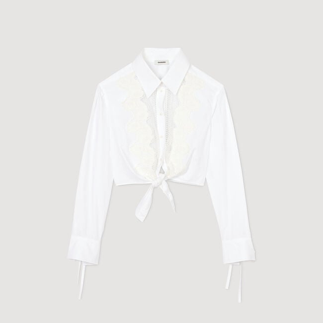 Camicia con pettorina in pizzo