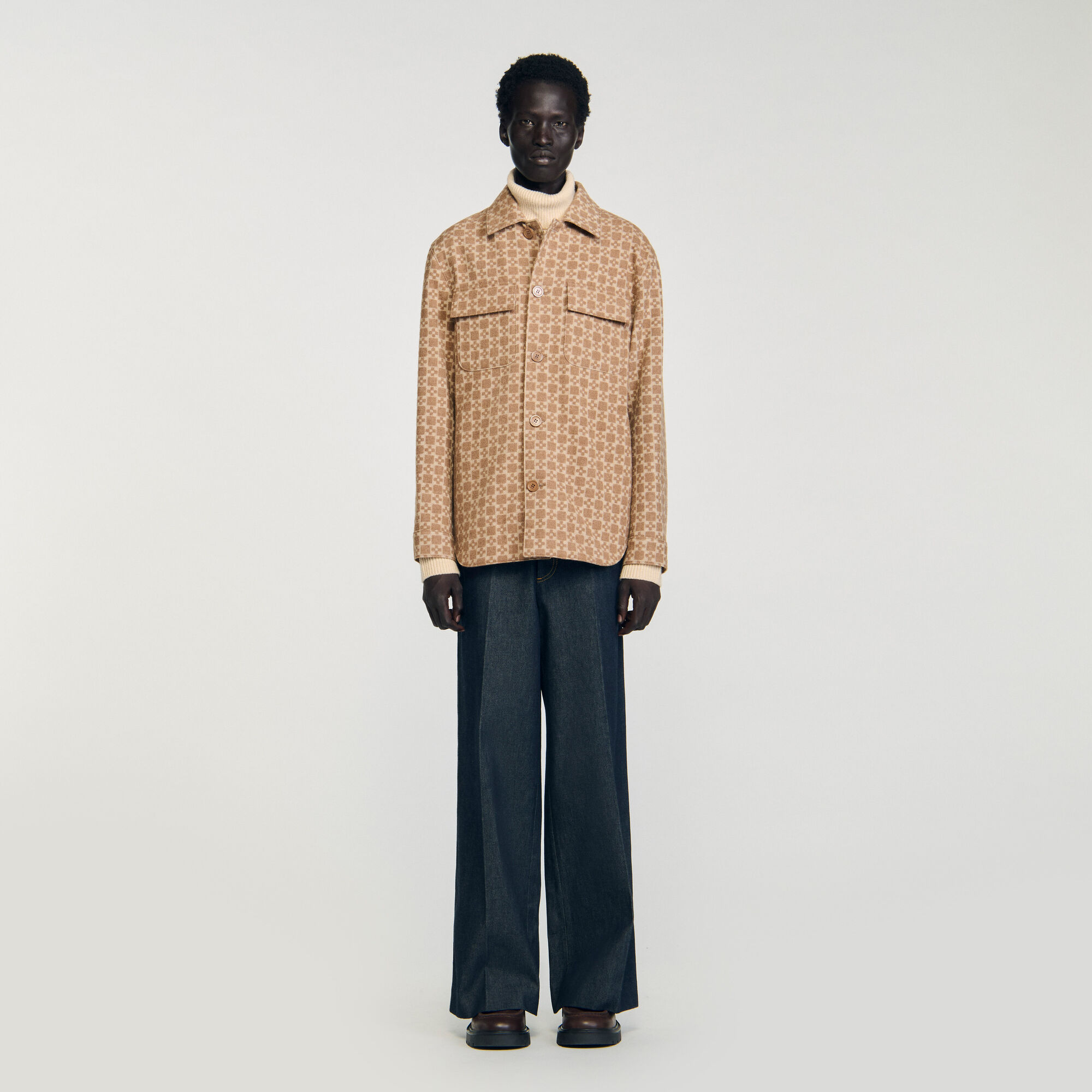 Overshirt a jacquard Square Cross