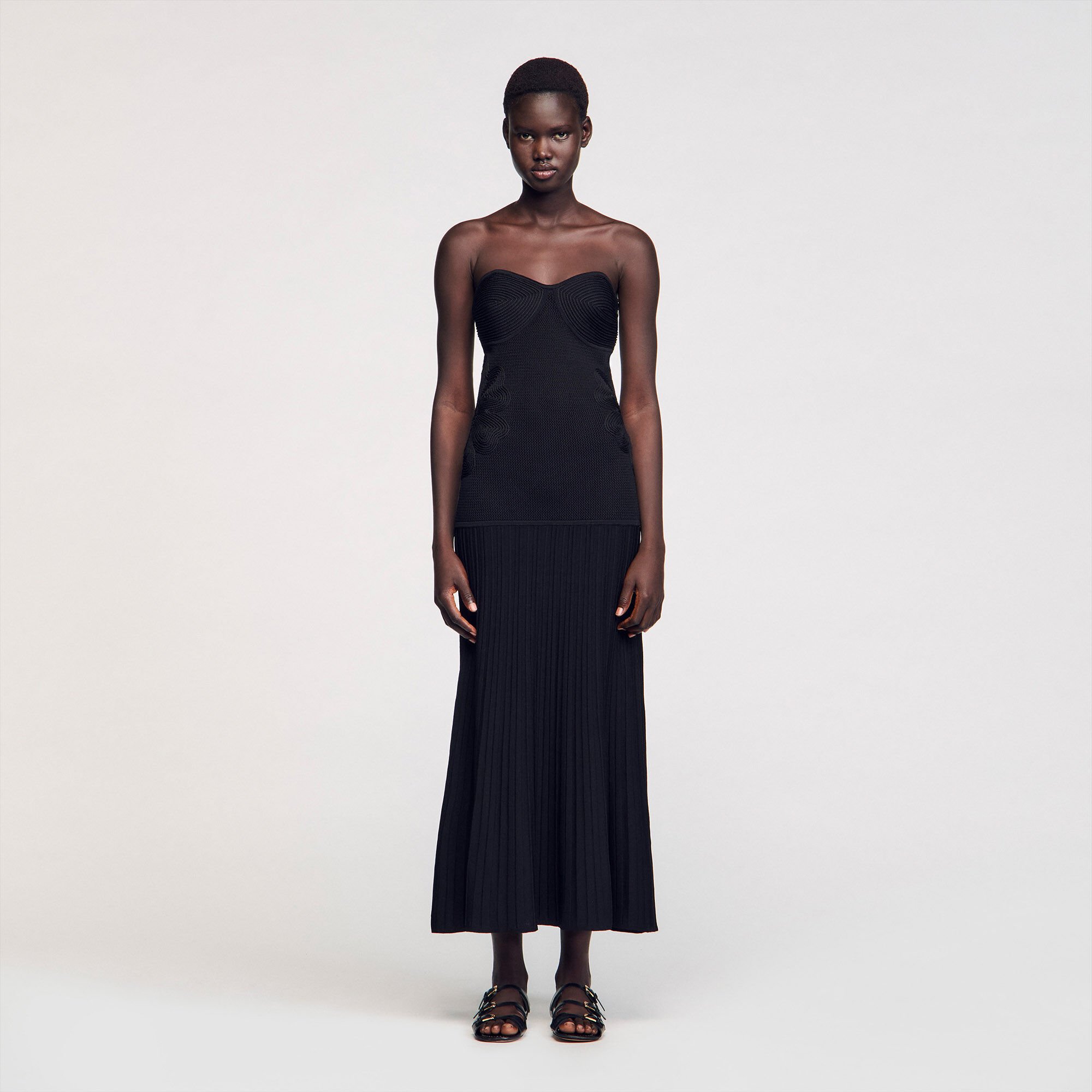 Abito bustier in maglia
