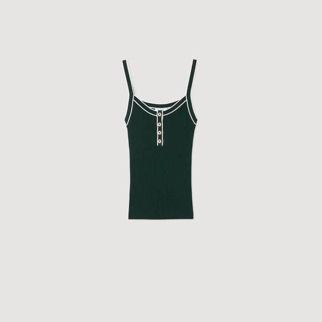 Canottiera in maglia bicolore