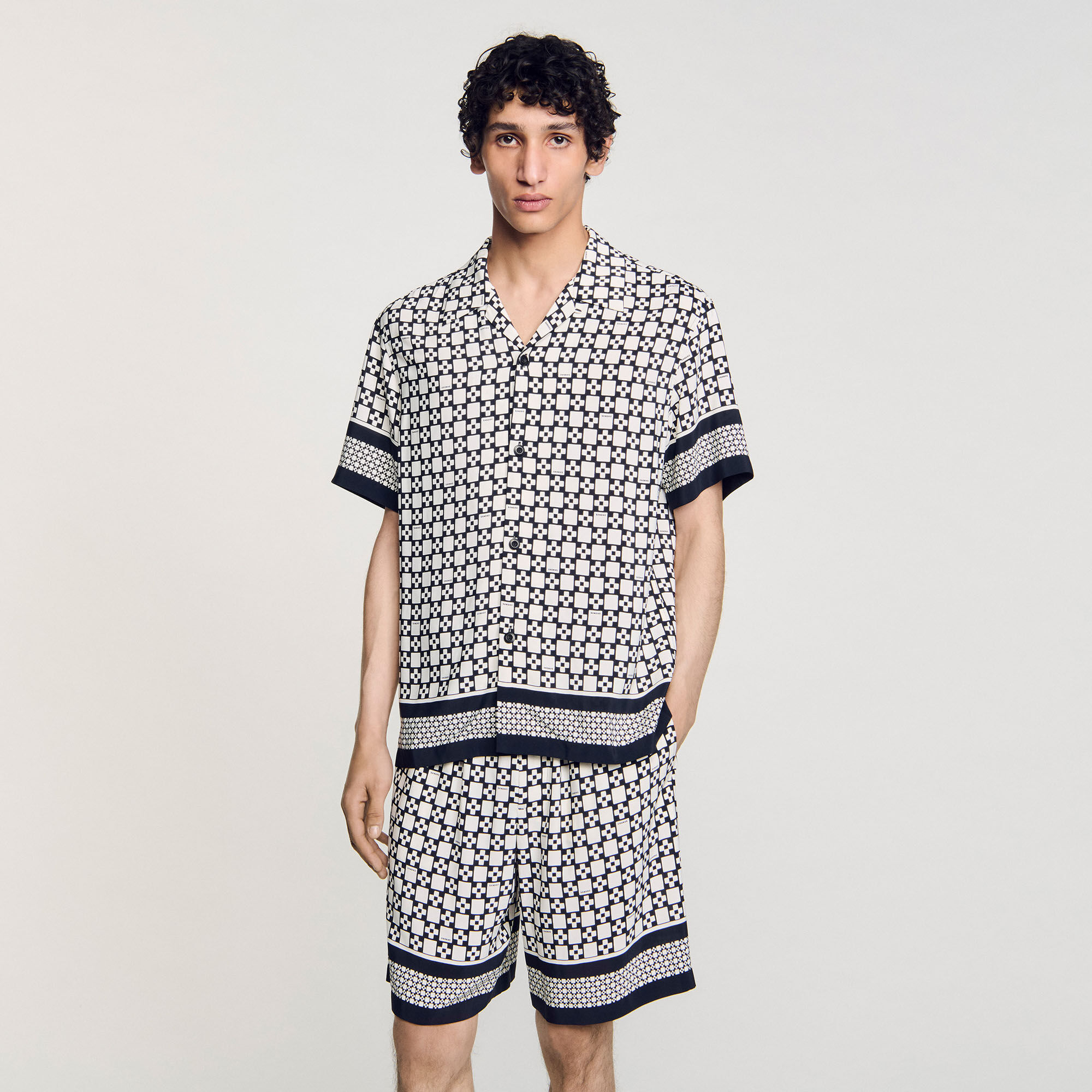 Camicia fluida con stampa Square Cross