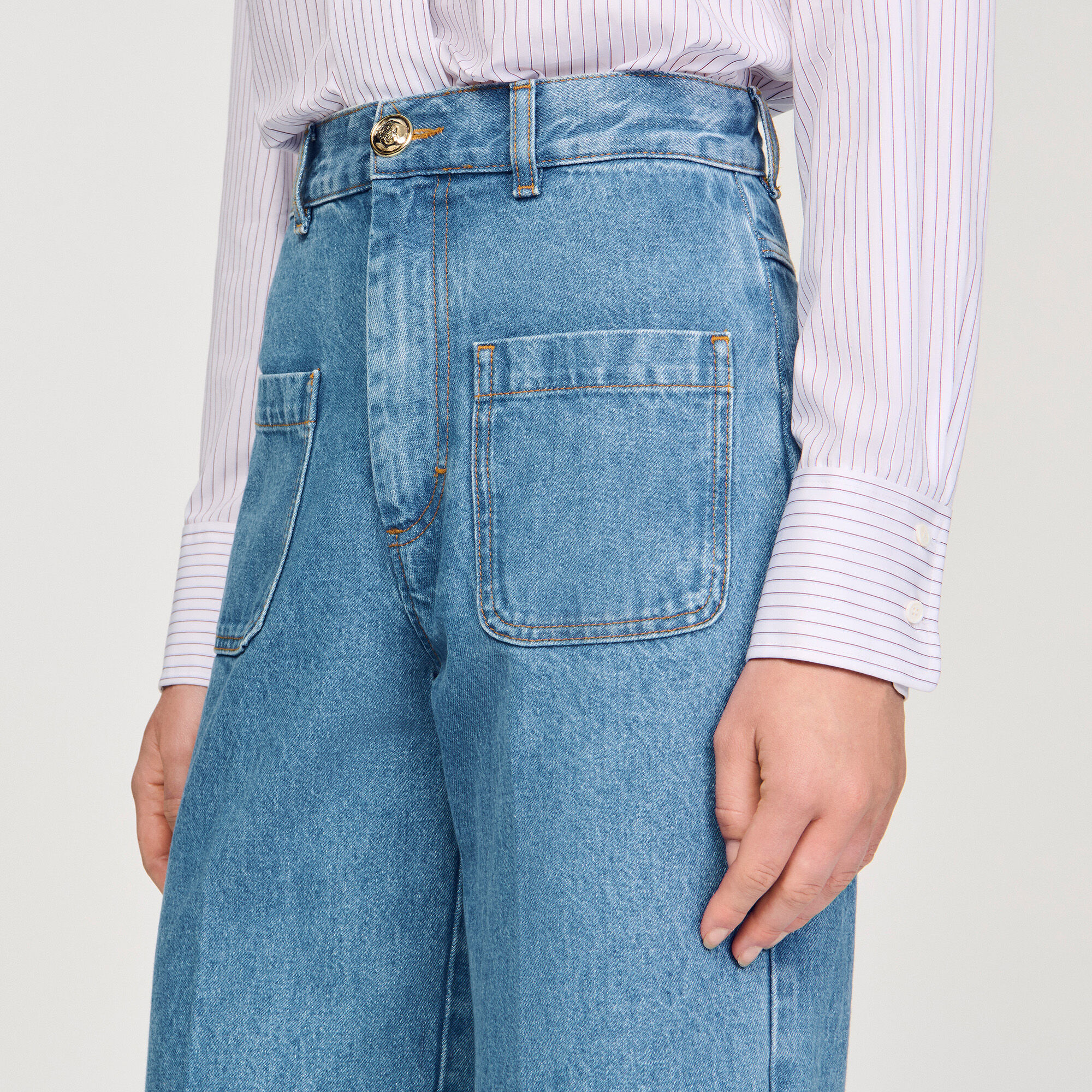 Jeans larghi a vita alta