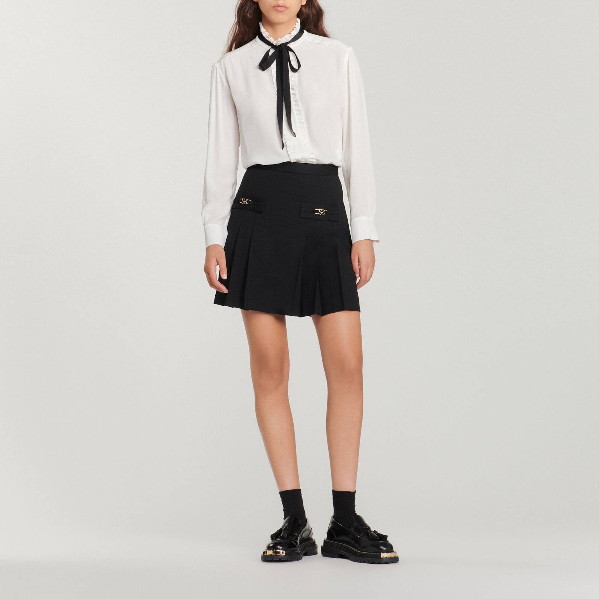 Camicia in seta con nastro