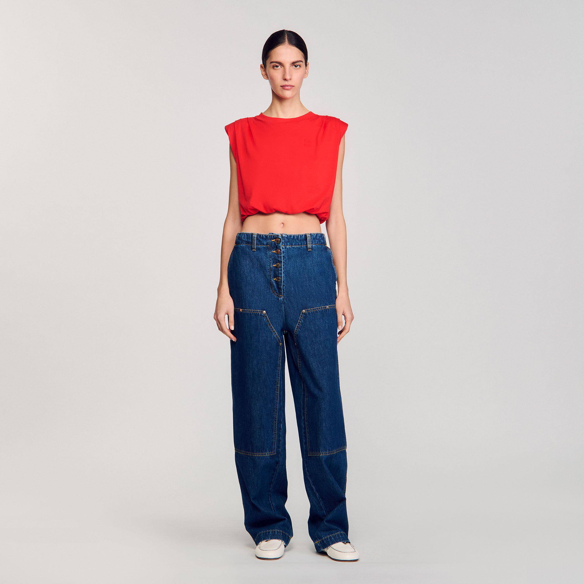 T-shirt corta drappeggiata