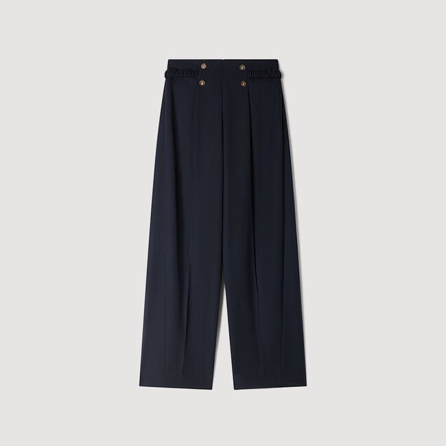 Pantaloni larghi in lana