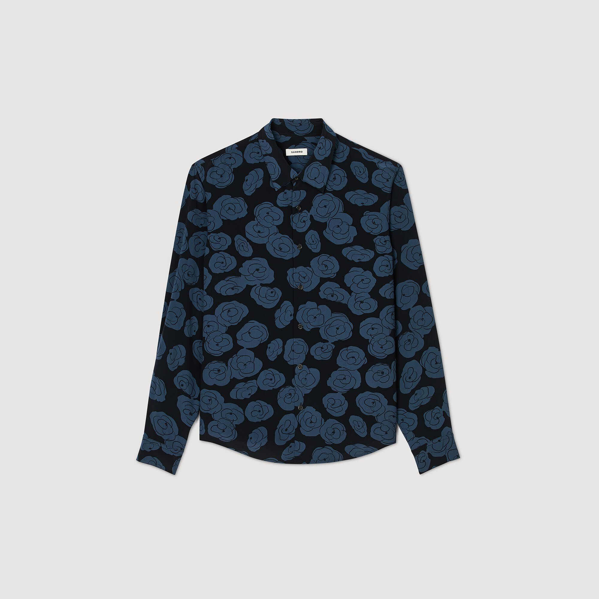 Camicia con stampa camelie