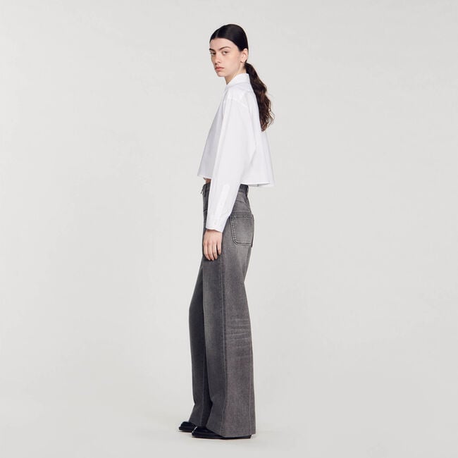 Camicia corta in popeline