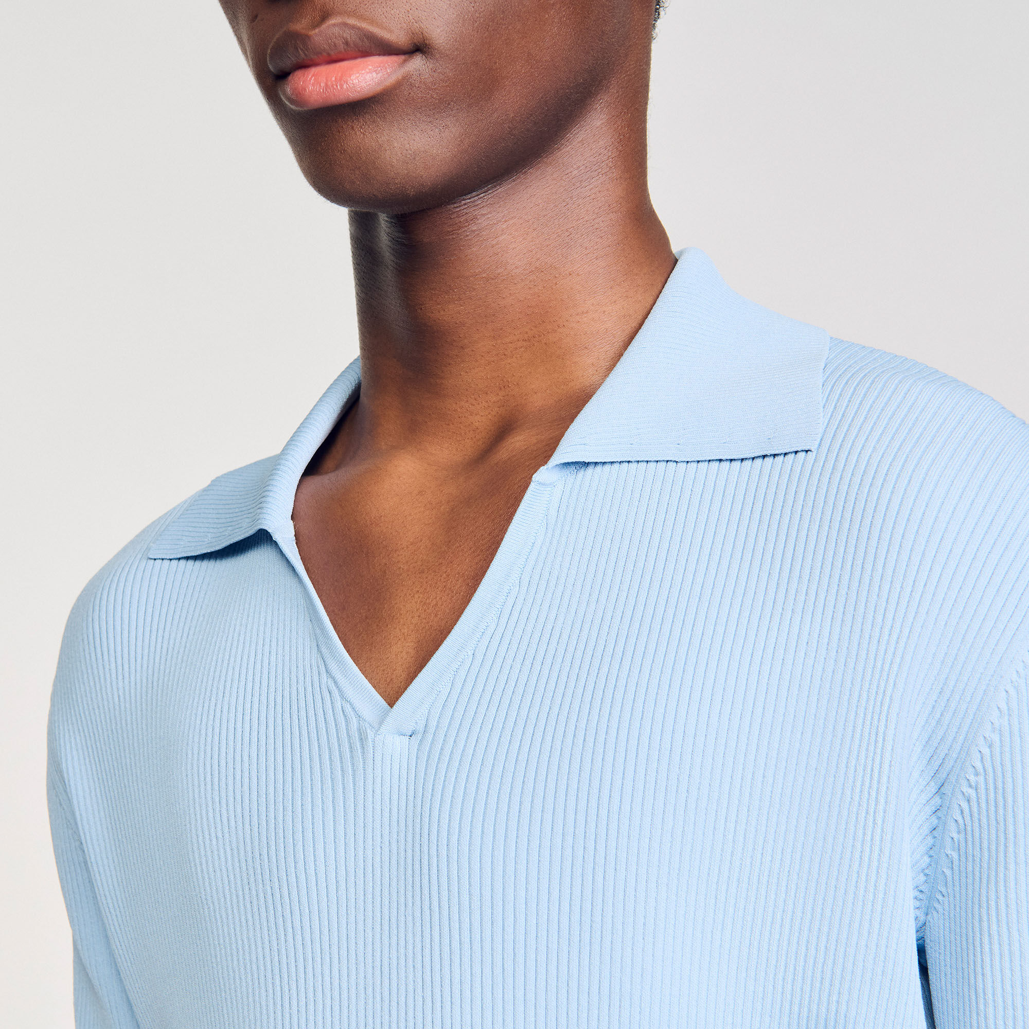 Polo in maglia a coste
