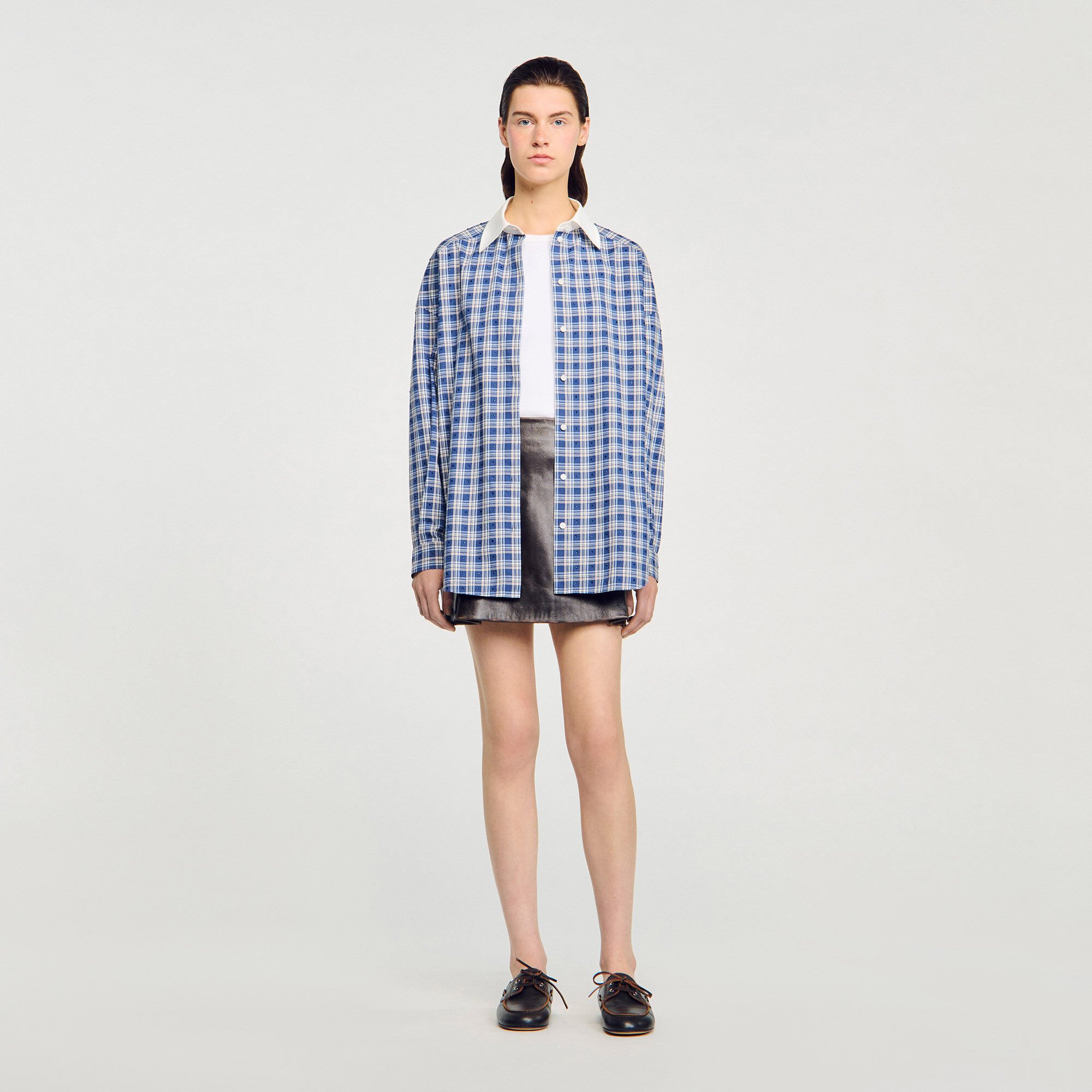 Camicia a quadri glitterata