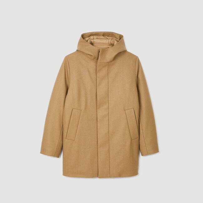 Parka in lana con cappuccio