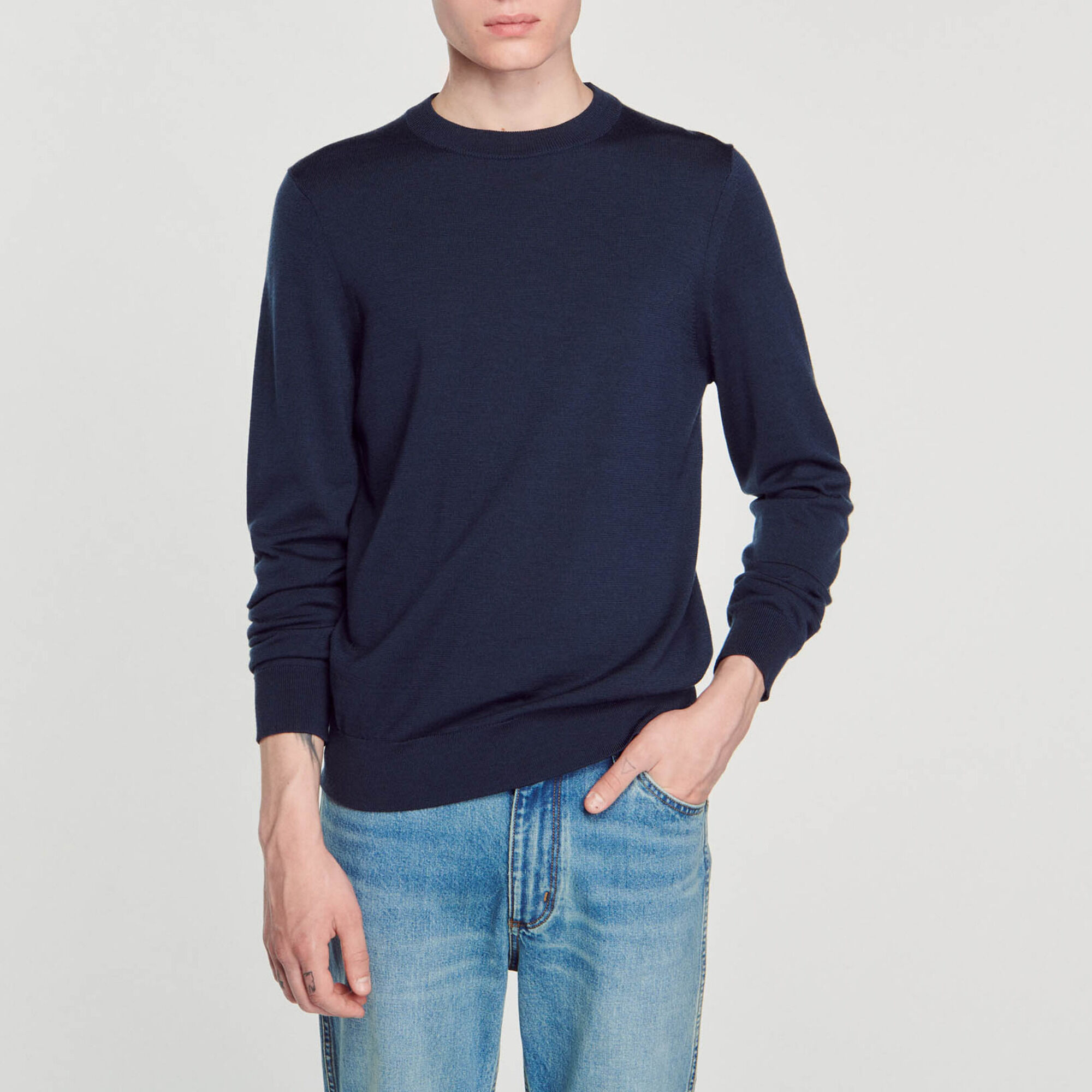 Pullover in maglia sottile in lana