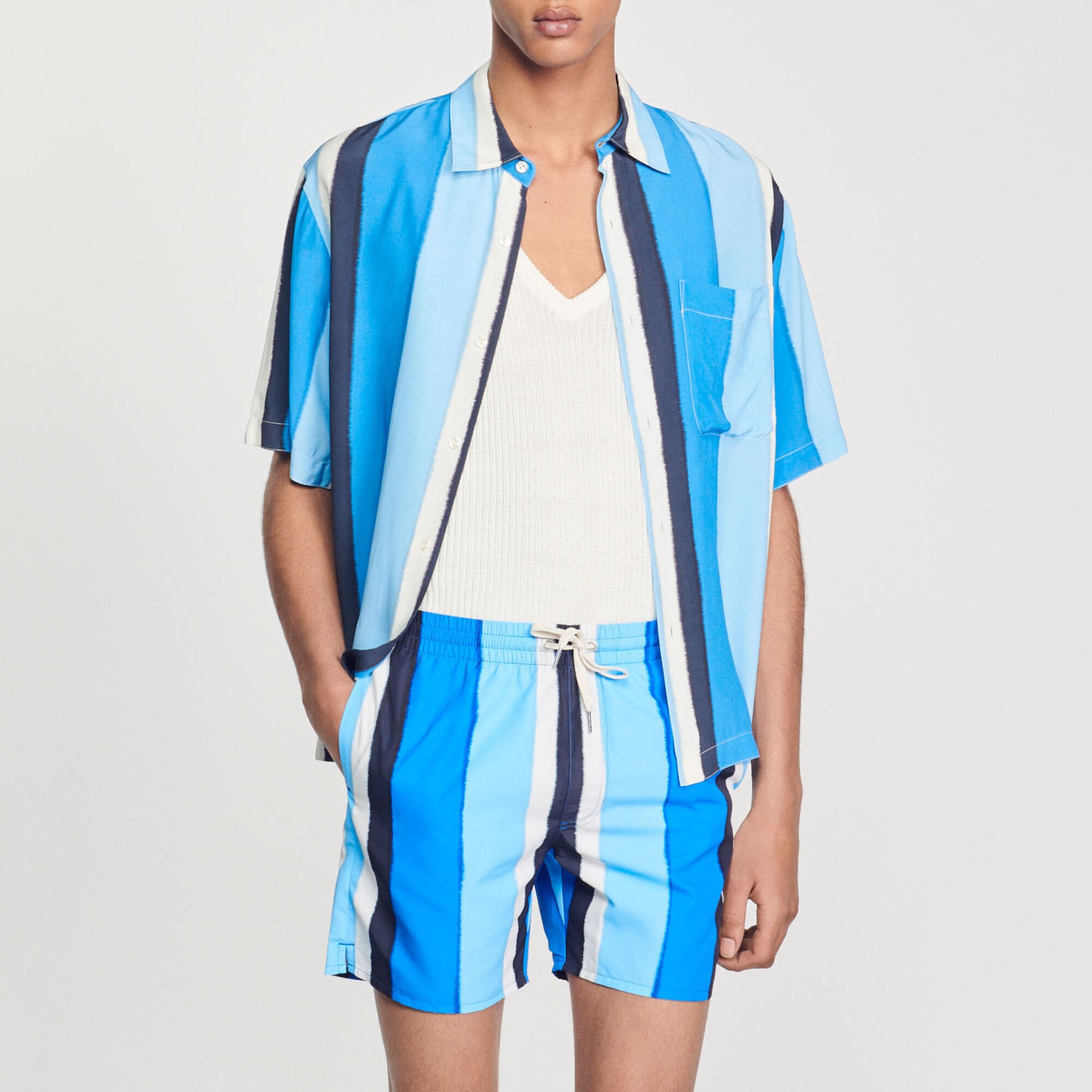 Costume da bagno con stampa a righe