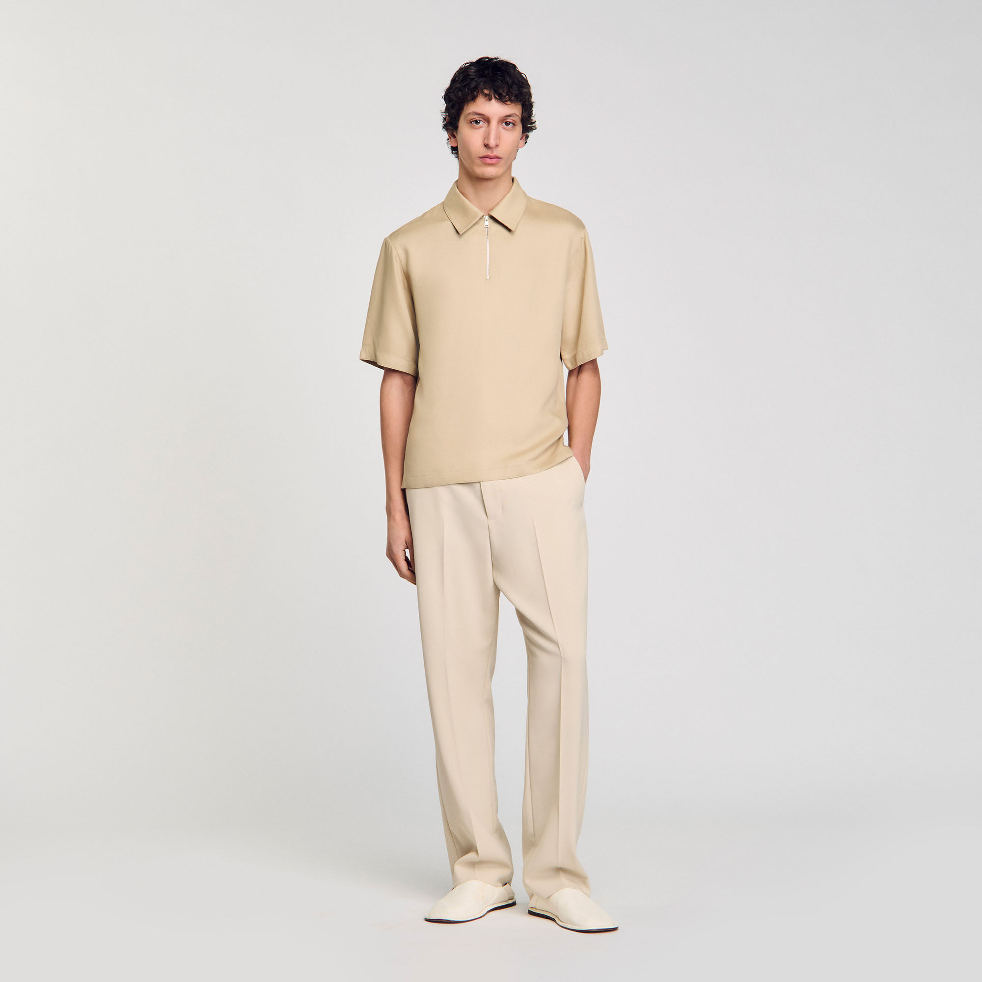 Polo con colletto a zip