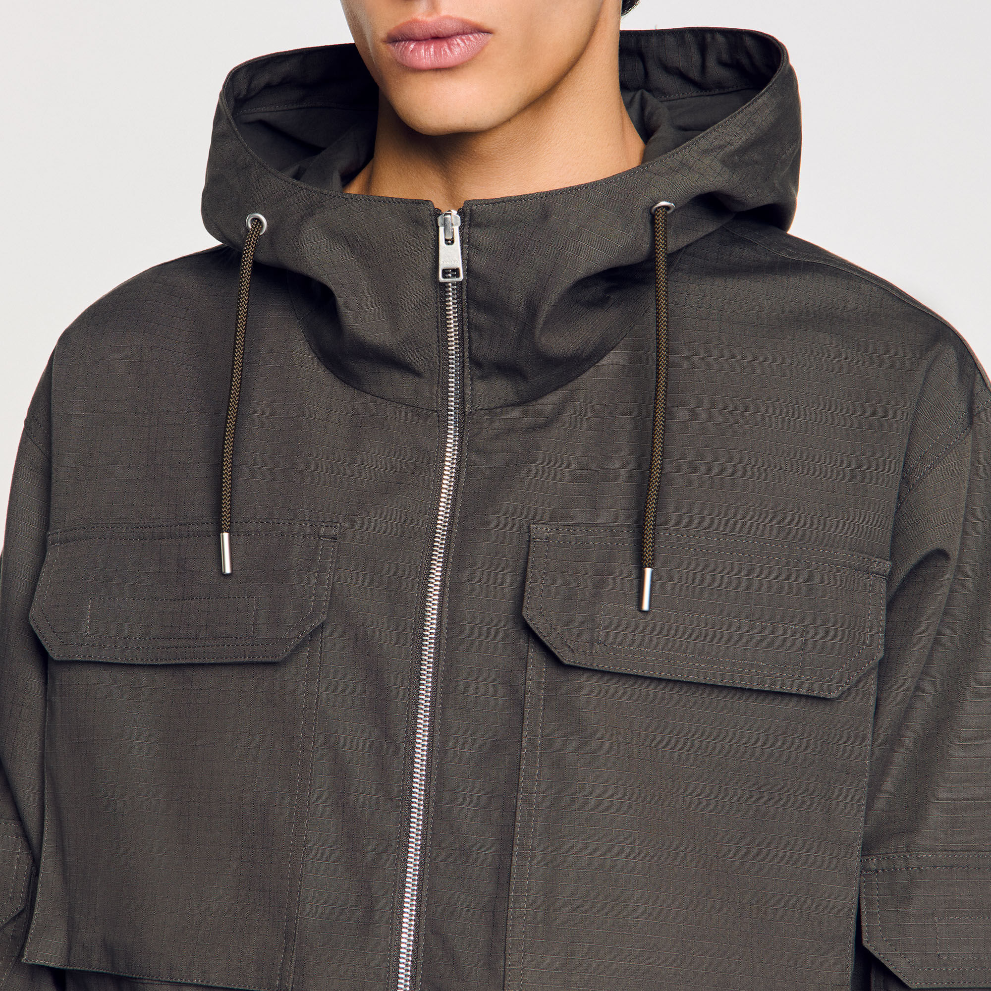 Parka militare con cappuccio