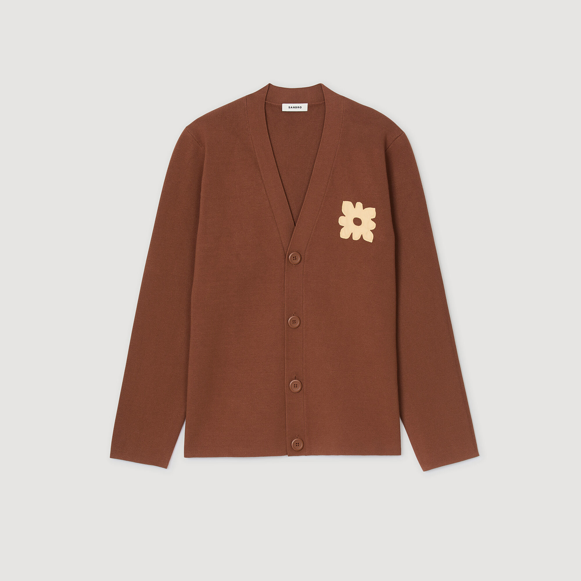 Cardigan con dettaglio a fiore