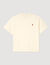 T-shirt con logo in pelle