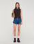 Maglione in maglia e denim