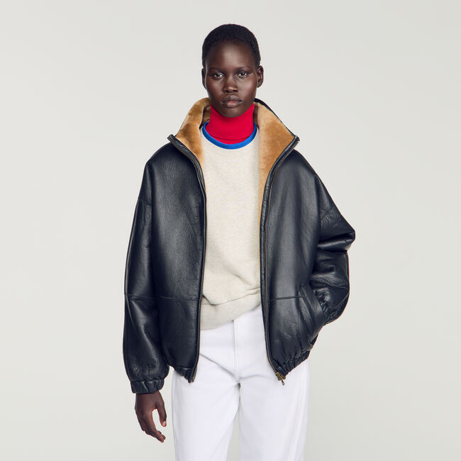 Giacca oversize in shearling