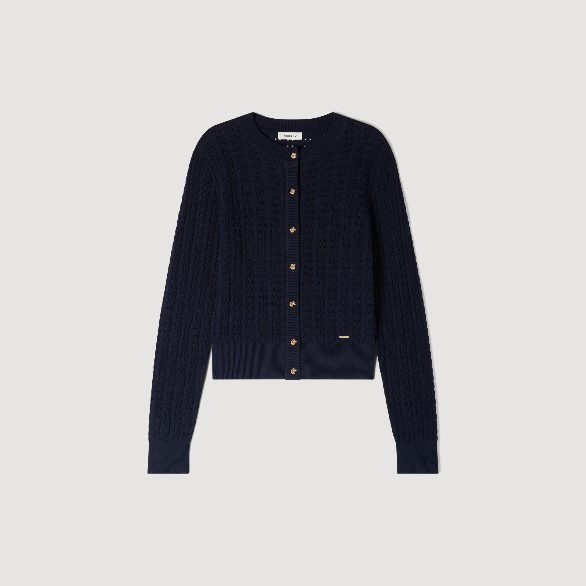 Cardigan corto in maglia lavorata